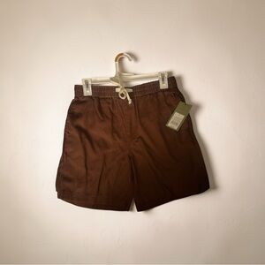 Rust Brown Drawstring Casual Shorts | Elastic Waist Comfort Shorts | Size Small